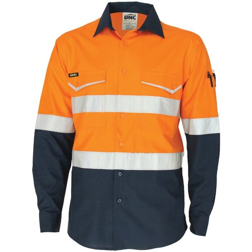 WORKWEAR, SAFETY & CORPORATE CLOTHING SPECIALISTS Two-Tone RipStop Cotton Shirt with Reflective CSR Tape. L/S