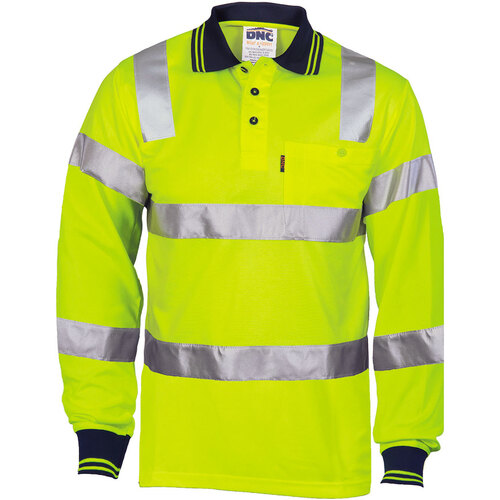 WORKWEAR, SAFETY & CORPORATE CLOTHING SPECIALISTS - HiVis Biomotion Tapped Polo L/S