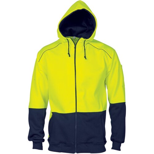 WORKWEAR, SAFETY & CORPORATE CLOTHING SPECIALISTS - HiVis Contrast Piping Fleecy Hoodie