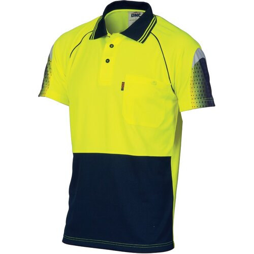 WORKWEAR, SAFETY & CORPORATE CLOTHING SPECIALISTS HiVis Cool-Breathe Sublimated Piping Polo - Short Sleeve