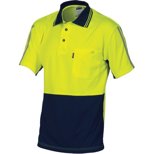 WORKWEAR, SAFETY & CORPORATE CLOTHING SPECIALISTS HiVis Cool-Breathe Stripe Polo - Short Sleeve