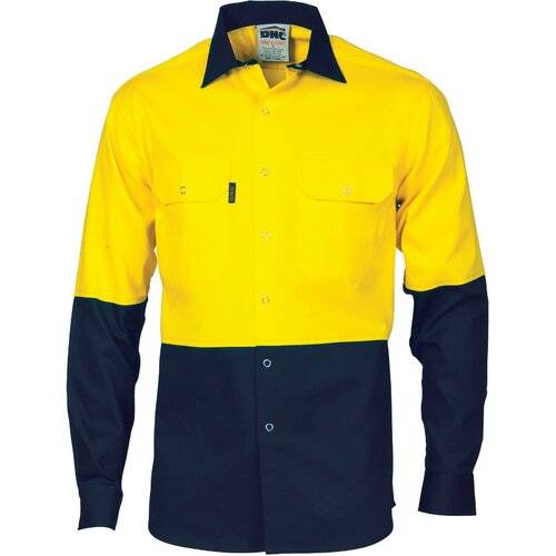 WORKWEAR, SAFETY & CORPORATE CLOTHING SPECIALISTS HiVis Two Tone Drill Shirt with Press Studs