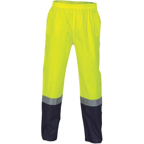 WORKWEAR, SAFETY & CORPORATE CLOTHING SPECIALISTS - HiVis Two Tone Light weight Rain pants with CSR R/Tape