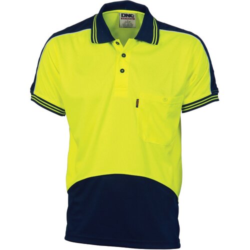 WORKWEAR, SAFETY & CORPORATE CLOTHING SPECIALISTS - HiVis Cool Breathe Panel Polo Shirt - Short Sleeve