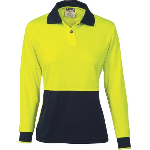 WORKWEAR, SAFETY & CORPORATE CLOTHING SPECIALISTS Ladies HiVis Two Tone Polo Shirt - Long Sleeve