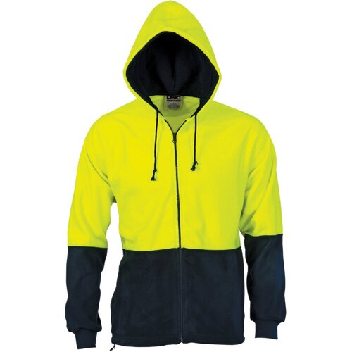 WORKWEAR, SAFETY & CORPORATE CLOTHING SPECIALISTS HiVis Two Tone Full Zip Polar Fleece Hoodie