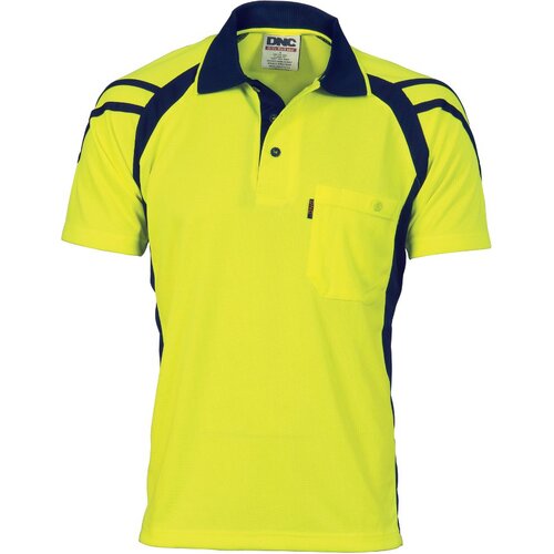 WORKWEAR, SAFETY & CORPORATE CLOTHING SPECIALISTS Cool Breathe Stripe Panel Polo Shirt - Short Sleeve