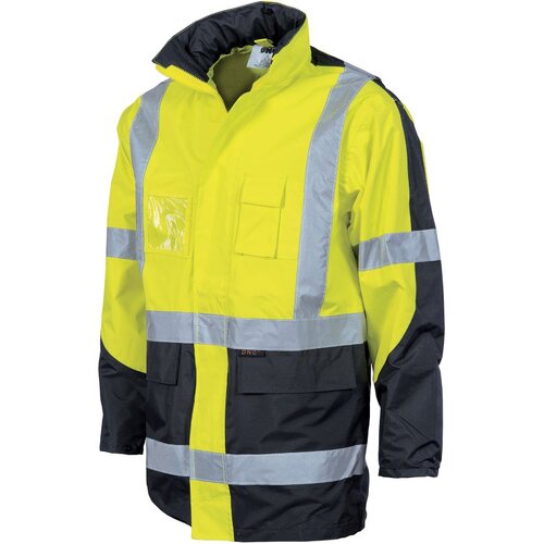 WORKWEAR, SAFETY & CORPORATE CLOTHING SPECIALISTS HiVis 2 Tone Cross Back D/N  2 in 1  Contrast Rain Jacket