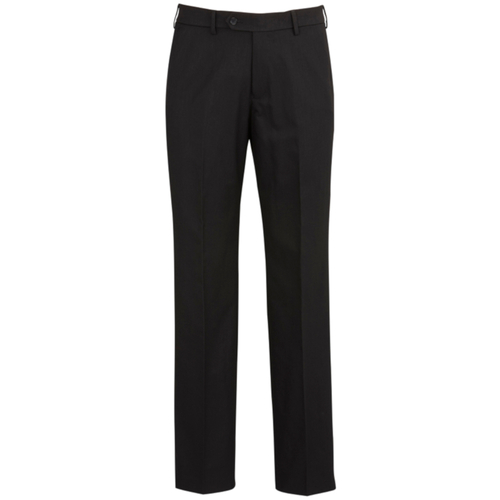 WORKWEAR, SAFETY & CORPORATE CLOTHING SPECIALISTS Cool Stretch - Mens Flat Front Pant - Stout-Black-107S