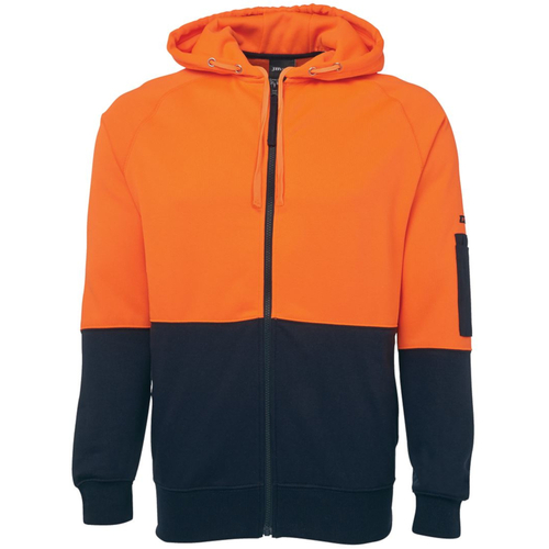 WORKWEAR, SAFETY & CORPORATE CLOTHING SPECIALISTS JB's Hi Vis Full Zip Fleecy Hoodie