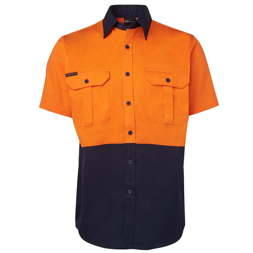 WORKWEAR, SAFETY & CORPORATE CLOTHING SPECIALISTS - JB's Hi Vis Lightweight (150G) Two Tone Short Sleeve Shirt