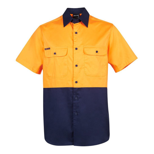 WORKWEAR, SAFETY & CORPORATE CLOTHING SPECIALISTS JB's Hi Vis Lightweight (150G) Two Tone Short Sleeve Shirt