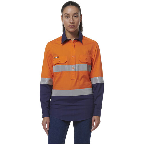 WORKWEAR, SAFETY & CORPORATE CLOTHING SPECIALISTS - WORKCOOL - WOMENS LONG SLEEVE VENTED CLOSED FRONT REFLECTIVE SHIRT