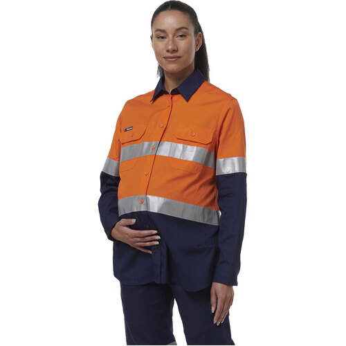 WORKWEAR, SAFETY & CORPORATE CLOTHING SPECIALISTS - WORKCOOL - MATERNITY LONG SLEEVE REFLECTIVE SHIRT