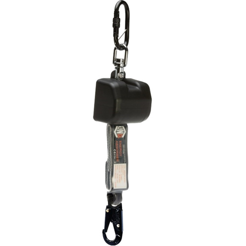 WORKWEAR, SAFETY & CORPORATE CLOTHING SPECIALISTS LINQ Self Retracting 2.5M Webbing Lanyard with Hardware KS & SN
