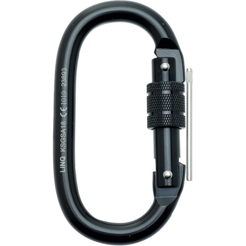 WORKWEAR, SAFETY & CORPORATE CLOTHING SPECIALISTS - LINQ Karabiner - Screw Gate Steel Alloy 18mm