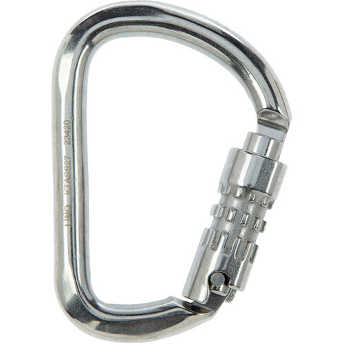 WORKWEAR, SAFETY & CORPORATE CLOTHING SPECIALISTS - LINQ Karabiner - Triple Action Stainless Steel 27mm