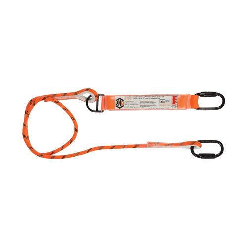 WORKWEAR, SAFETY & CORPORATE CLOTHING SPECIALISTS LINQ Single Leg Kernmantle 2M Shock Absorb Rope Lanyard with Hardware KD X2