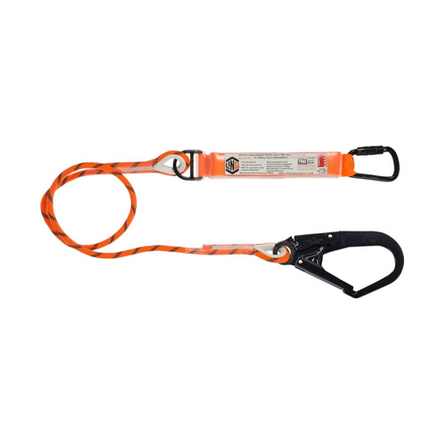 WORKWEAR, SAFETY & CORPORATE CLOTHING SPECIALISTS - LINQ Single Leg Kernmantle 2M Shock Absorb Rope Lanyard with Hardware KT & SD