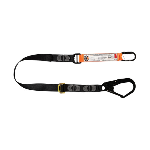 WORKWEAR, SAFETY & CORPORATE CLOTHING SPECIALISTS LINQ Elite Single Leg Shock Absorbing 2M Adjustable Lanyard with Hardware KS & SD