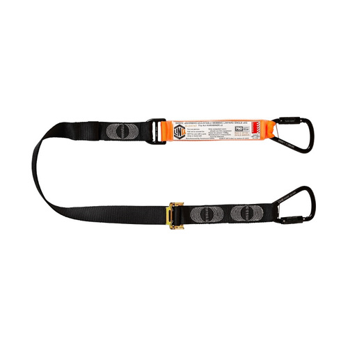 WORKWEAR, SAFETY & CORPORATE CLOTHING SPECIALISTS - LINQ Elite Single Leg Shock Absorbing 2M Adjustable Lanyard with Hardware KT X2