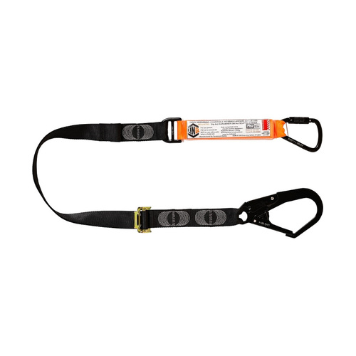 WORKWEAR, SAFETY & CORPORATE CLOTHING SPECIALISTS - LINQ Elite Single Leg Shock Absorbing 2M Adjustable Lanyard with Hardware KT & SD