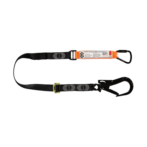 WORKWEAR, SAFETY & CORPORATE CLOTHING SPECIALISTS - LINQ Elite Single Leg Shock Absorbing 2M Adjustable Lanyard with Hardware KT & ST