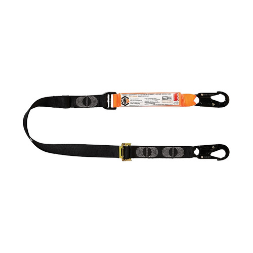 WORKWEAR, SAFETY & CORPORATE CLOTHING SPECIALISTS Elite Single Leg Shock Absorbing 2M Adjustable Lanyard with Hardware SN X2