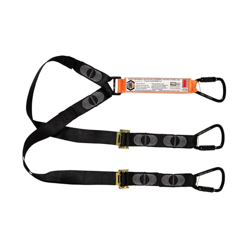 WORKWEAR, SAFETY & CORPORATE CLOTHING SPECIALISTS LINQ Elite Double Leg Shock Absorbing 2M Adjustable Lanyard  with Hardware KT X3