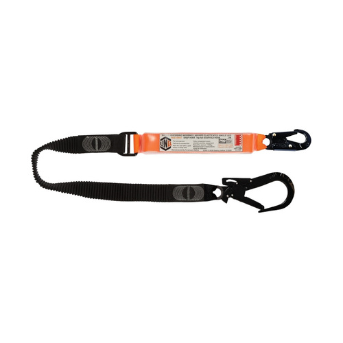 WORKWEAR, SAFETY & CORPORATE CLOTHING SPECIALISTS - LINQ Elite Single Leg Elasticated Lanyard with Hardware SN & ST