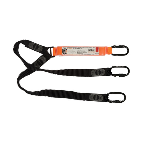 WORKWEAR, SAFETY & CORPORATE CLOTHING SPECIALISTS LINQ Elite Double Leg Elasticated Lanyard with Hardware KS X3