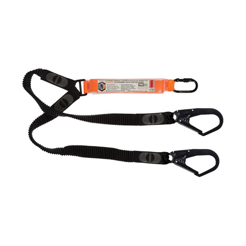 WORKWEAR, SAFETY & CORPORATE CLOTHING SPECIALISTS LINQ Elite Double Leg Elasticated Lanyard with Hardware KS & SD X2