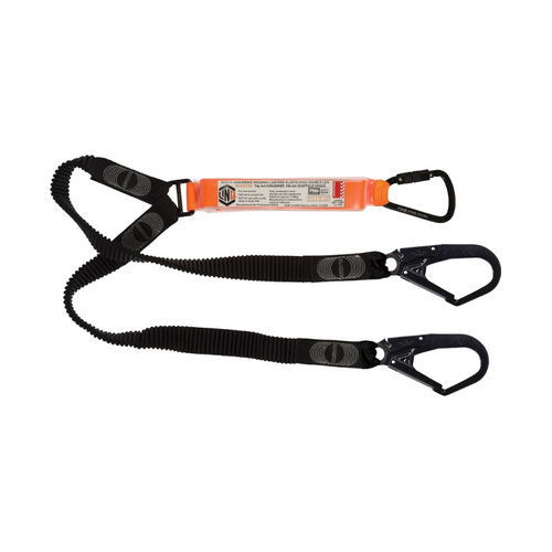 WORKWEAR, SAFETY & CORPORATE CLOTHING SPECIALISTS - LINQ Elite Double Leg Elasticated Lanyard with Hardware KT & SD X2