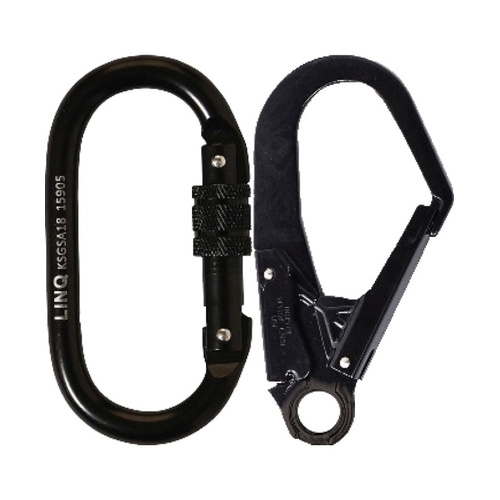 WORKWEAR, SAFETY & CORPORATE CLOTHING SPECIALISTS - LINQ Elite Single Leg Shock Absorbing Webbing Lanyard with Hardware KS & SD