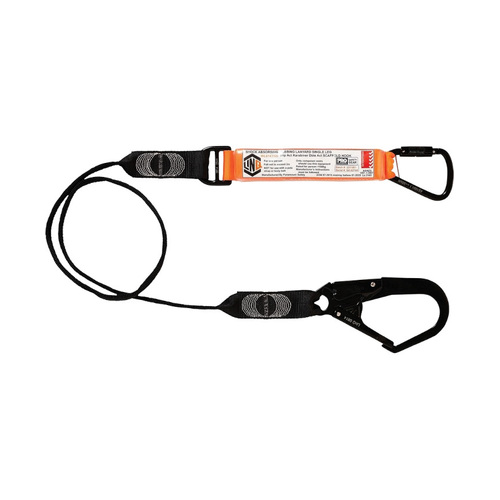 WORKWEAR, SAFETY & CORPORATE CLOTHING SPECIALISTS - LINQ Elite Single Leg Shock Absorbing Webbing Lanyard with Hardware KT & SD