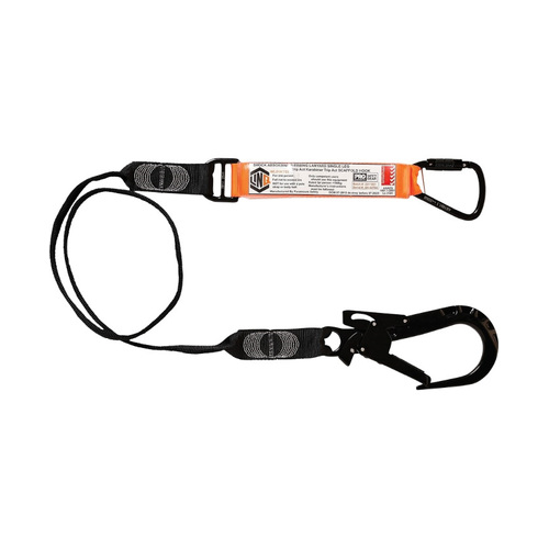 WORKWEAR, SAFETY & CORPORATE CLOTHING SPECIALISTS - LINQ Elite Single Leg Shock Absorbing Webbing Lanyard with Hardware KT & ST