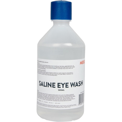 WORKWEAR, SAFETY & CORPORATE CLOTHING SPECIALISTS MEDIQ EYEWASH STATIONSOLUTION 500mL -RE-ORDER