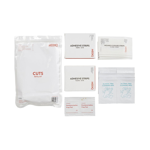 WORKWEAR, SAFETY & CORPORATE CLOTHING SPECIALISTS - MEDIQ FIRST AID KIT REFILL MODULE #5 CUTS  IN ZIPLOCK BAG CLEAR/WHITE