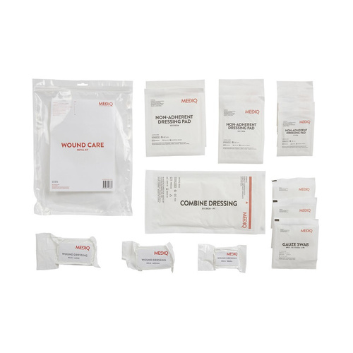 WORKWEAR, SAFETY & CORPORATE CLOTHING SPECIALISTS MEDIQ FIRST AID KIT REFILL MODULE #6 WOUND CARE  IN ZIPLOCK BAG CLEAR/WHITE