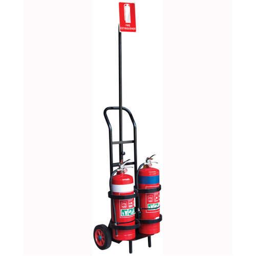 WORKWEAR, SAFETY & CORPORATE CLOTHING SPECIALISTS - Twin Portable Extinguisher Trolley