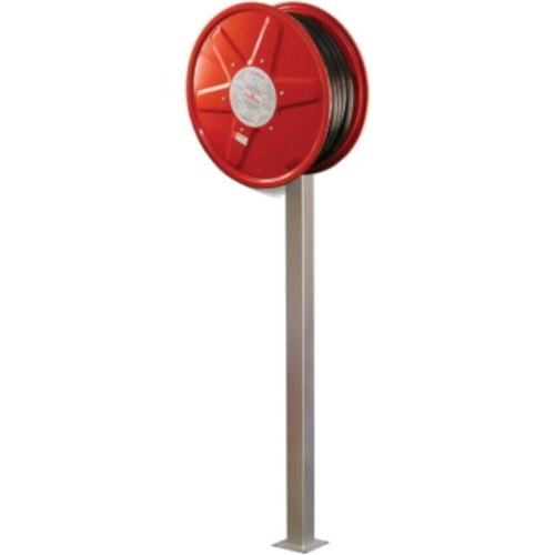 WORKWEAR, SAFETY & CORPORATE CLOTHING SPECIALISTS Hose Reel Stand - 160cm H, suits 36m & 50m reels (silver powder coated)