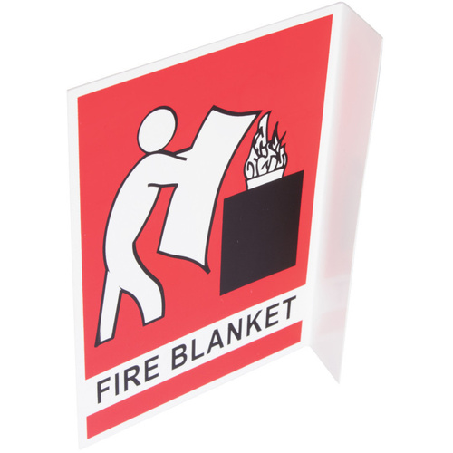 WORKWEAR, SAFETY & CORPORATE CLOTHING SPECIALISTS Fire Blanket Location sign - right angle