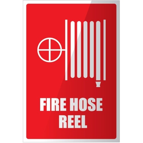 WORKWEAR, SAFETY & CORPORATE CLOTHING SPECIALISTS Hose Reel Instruction Sign - L - Plastic - 317mm Diameter