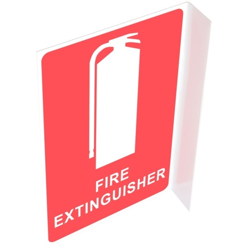 WORKWEAR, SAFETY & CORPORATE CLOTHING SPECIALISTS - Fire Extinguisher Location sign -right angle