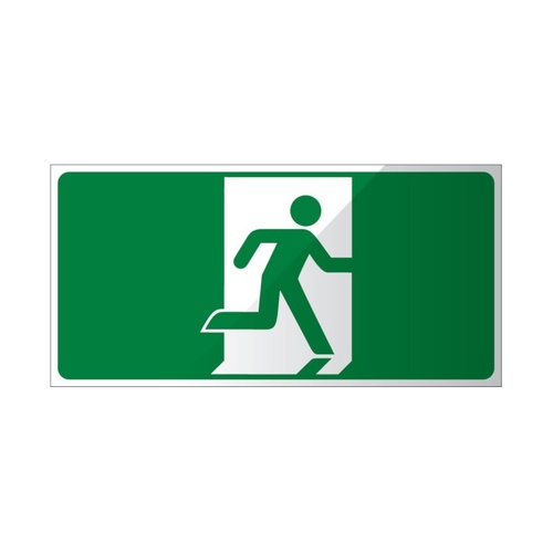 WORKWEAR, SAFETY & CORPORATE CLOTHING SPECIALISTS - Running Man - Green  (Exit Lights)  315mmX155mm