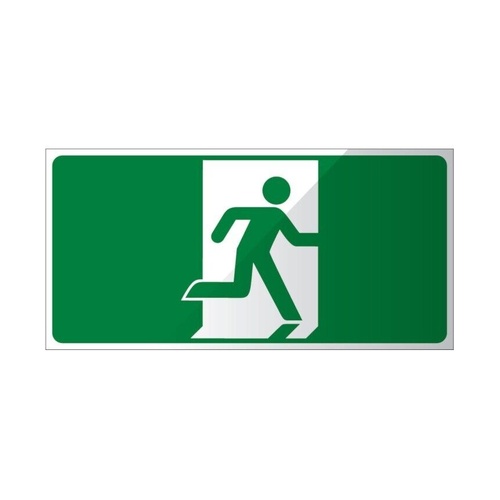 WORKWEAR, SAFETY & CORPORATE CLOTHING SPECIALISTS Running Man - Green  (Exit Lights)  315mmX155mm