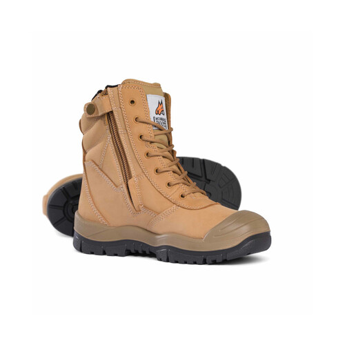 WORKWEAR, SAFETY & CORPORATE CLOTHING SPECIALISTS - High Leg ZipSider Boot w/ Scuff Cap - Wheat