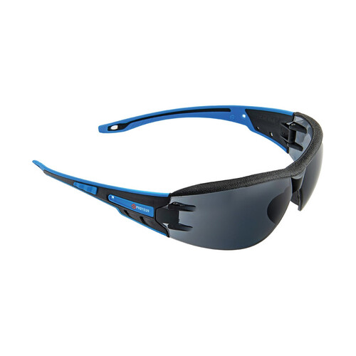 WORKWEAR, SAFETY & CORPORATE CLOTHING SPECIALISTS - PROTEUS 1 SAFETY GLASSES SMOKE LENS INTEGRATED BROW DUST GUARD