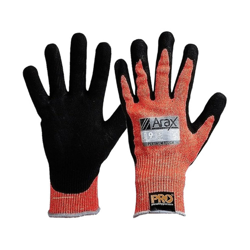 WORKWEAR, SAFETY & CORPORATE CLOTHING SPECIALISTS - ARAX PLATINUM. Red ARAX Liner / PU/NITRILE Foam Dip Palm
