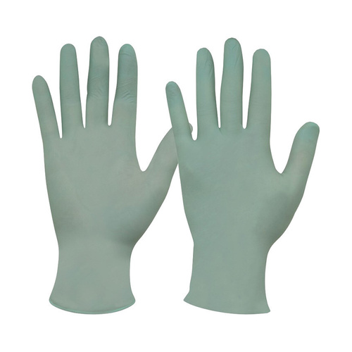 WORKWEAR, SAFETY & CORPORATE CLOTHING SPECIALISTS BIODEGRADABLE DISPOSABLE GREEN NITRILE POWDER FREE GLOVES LARGE